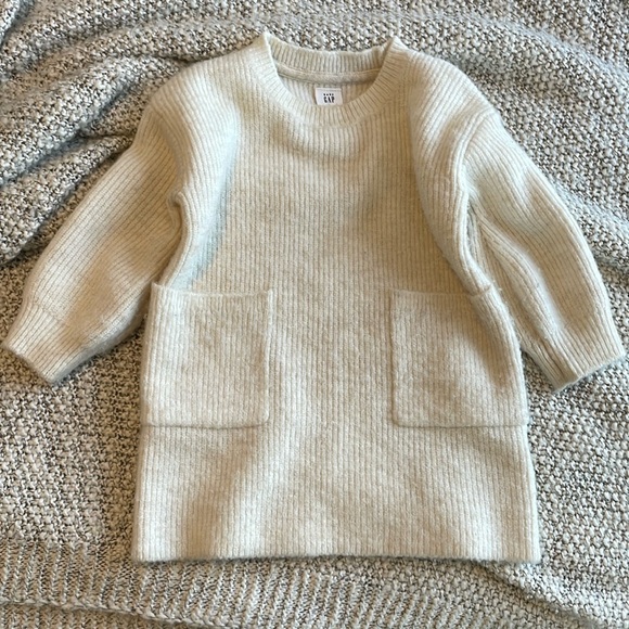 Baby Gap Toddler Pocket Sweater Dress Ivory - 12-18m - Picture 1 of 4